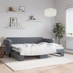 vidaXL Lit de jour avec gigogne sans matelas gris foncé 80x200 cm