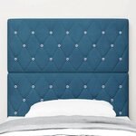 vidaXL Tête de Lit LED Argyle Manuel Bleu foncé 100 cm Velours
