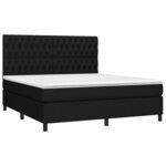 vidaXL Sommier à lattes de lit et matelas et LED Noir 180x200 cm Tissu