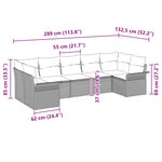 vidaXL Ensemble de canapé jardin 7 pièces avec coussins en poly rotin noir