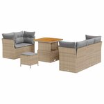 vidaXL Ensemble de canapé de jardin 8 Pièces beige et gris clair