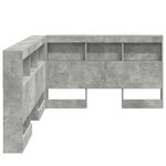 vidaXL Tête de lit de rangement Gris béton 120 cm Bois d'ingénierie