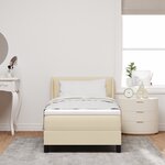 vidaXL Lit à ressorts avec matelas crème  100x200 cm  en tissu