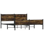 vidaXL Cadre de lit en métal sans matelas chêne fumé 160x200 cm