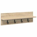 vidaXL Porte-manteau mural avec étagère Chêne sonoma 60 x 10.5 x 18 cm