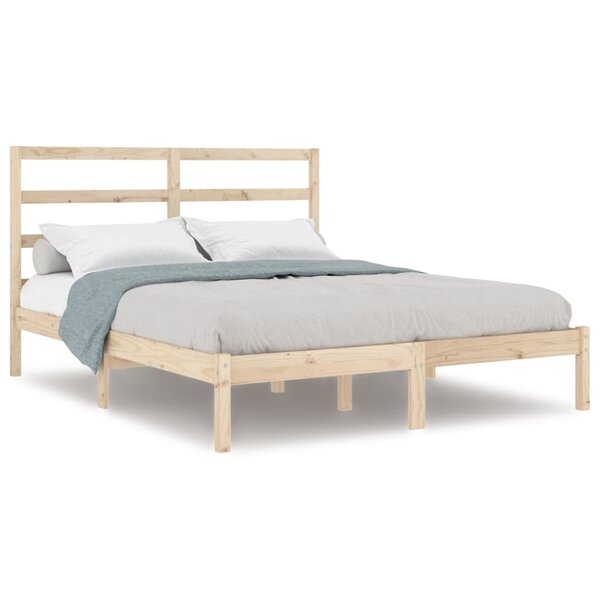 vidaXL Cadre de lit sans matelas 135x190 cm bois massif