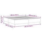 vidaXL Cadre de lit plateforme Gris clair 200 x 200 cm