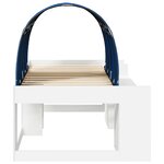 vidaXL Cadre de lit avec tunnel 3 Pièces Blanc et bleu Bois d'ingénierie