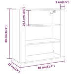 vidaXL Armoire murale Chêne fumé 80x33x80 cm Bois d'ingénierie