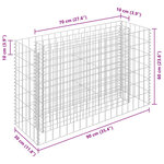 vidaXL Lit surélevé à gabion Acier galvanisé 90x30x60 cm