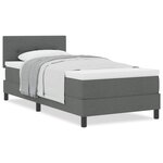 vidaXL Lit boxspring avec matelas Gris foncé 80 x 200 cm tissu