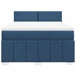 vidaXL Sommier à lattes de lit avec matelas Bleu 140x190 cm Tissu