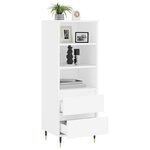 vidaXL Buffet haut Blanc 40x36x110 cm Bois d'ingénierie