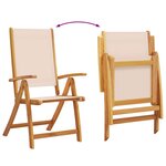 vidaXL Chaises pliables de jardin lot de 4 bois d'acacia et textilène