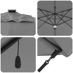 vidaXL Parasol Déporté - Anthracite Anthracite Polyester Grand