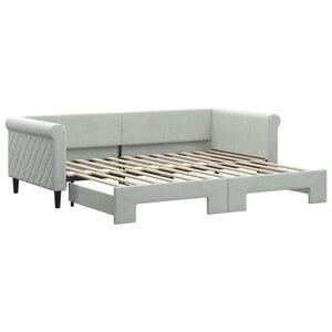 vidaXL Lit de jour avec gigogne sans matelas gris clair 90x200 cm