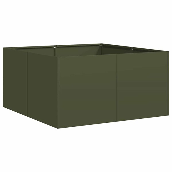 vidaXL Jardinière vert olive 80x80x40 cm acier laminé à froid