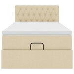 vidaXL Cadre de lit ottoman avec matelas crème 90x190 cm tissu