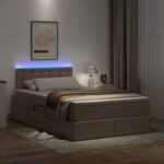 vidaXL Lit avec rangement et LED avec matelas Cappuccino 120 x 190 cm