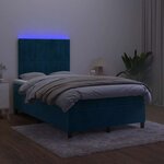 vidaXL Sommier à lattes de lit avec matelas LED Bleu foncé 120x200 cm