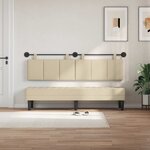 vidaXL Tête de lit suspendue Avec lumière LED Crème Tissu