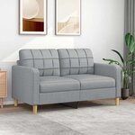 vidaXL Canapé à 2 places Gris clair 140 cm Tissu