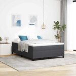 vidaXL Cadre de lit plateforme Gris foncé 160 x 200 cm tissu