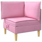 vidaXL Canapé modulaire avec rangement 6 Pièces Rose Tissu