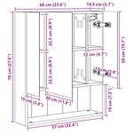 vidaXL Armoire Miroir de Salle de Bain Bois ancien 60 x 14.5 x 70 cm