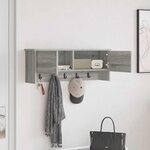 vidaXL Porte-manteau mural avec étagère Sonoma gris 80 x 20 x 30 cm