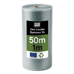 Pack And Move - Film À Bulle Recyclé - 1 X 50 M - Déménagement  Expédition Et Protection - Papier Bulle De Qualité - 70  recyclé
