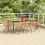 vidaXL Ensemble à manger de jardin 9 Pièces Résine tressée