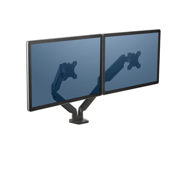 Bras double support d'écran Platinum Series en aluminium à ressort à gaz, jusqu’à 27"