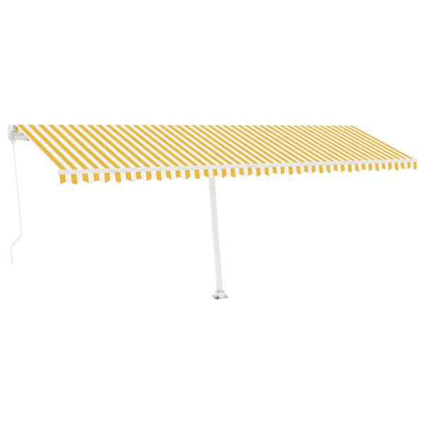 vidaXL Auvent manuel rétractable avec LED 600x350 cm Jaune et blanc