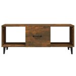 vidaXL Table basse Chêne fumé 102x50x40 cm Bois d'ingénierie