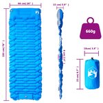 vidaXL Matelas de camping autogonflant avec oreiller 1 personne bleu