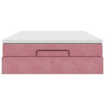 vidaXL Cadre de lit ottoman avec matelas rose 140x190 cm velours