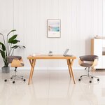 vidaXL Chaise pivotante de bureau Taupe Bois courbé et tissu