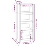 vidaXL Bibliothèque Gris 50x35x125 5 cm Bois de pin massif