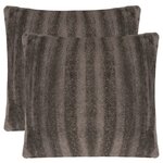 Vidaxl housse de coussin 2 pièces fausse fourrure 50 x 50 cm gris
