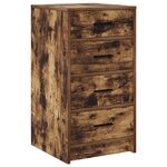 Coiffeuse 3 pièces vidaXL avec LED en bois d'ingénierie chêne fumé