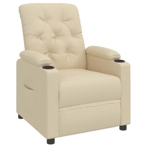 vidaXL Fauteuil inclinable Crème Tissu