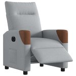vidaXL Fauteuil inclinable électrique Gris clair Tissu