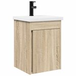 vidaXL Meuble de salle de bain avec robinet Chêne Sonoma