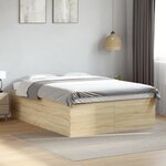 vidaXL Cadre de lit sans matelas chêne sonoma 135x190 cm