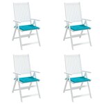 vidaXL Coussins de chaise de jardin lot de 4 turquoise 50x50x4cm tissu