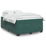 vidaXL Sommier à lattes de lit et matelas Vert foncé 140x200cm Velours
