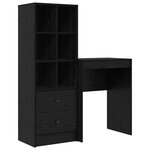 vidaXL Bureau avec rangement chêne noir bois d'ingénierie