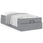 vidaXL Cadre de lit avec matelas Gris clair 100 x 200 cm tissu