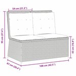 vidaXL Banc de jardin avec coussin Gris clair Poly rotin
